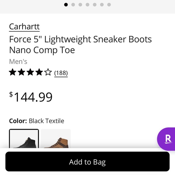 Carhartt Black Men's Boots - Picture 8 of 8